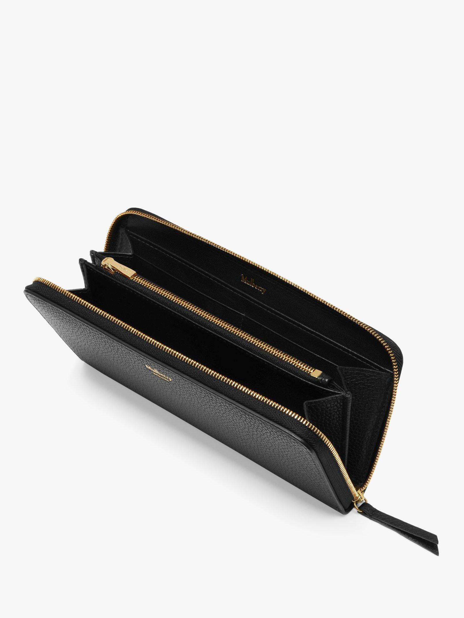 Product image 2 of 2, which shows Mulberry Small Classic Grain Leather 8 Card Zip Around Wallet, Black