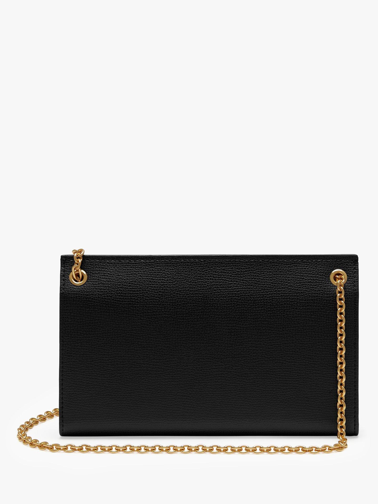 Product image 3 of 5, which shows Mulberry Amberley Cross Grain Leather Clutch Bag, Black