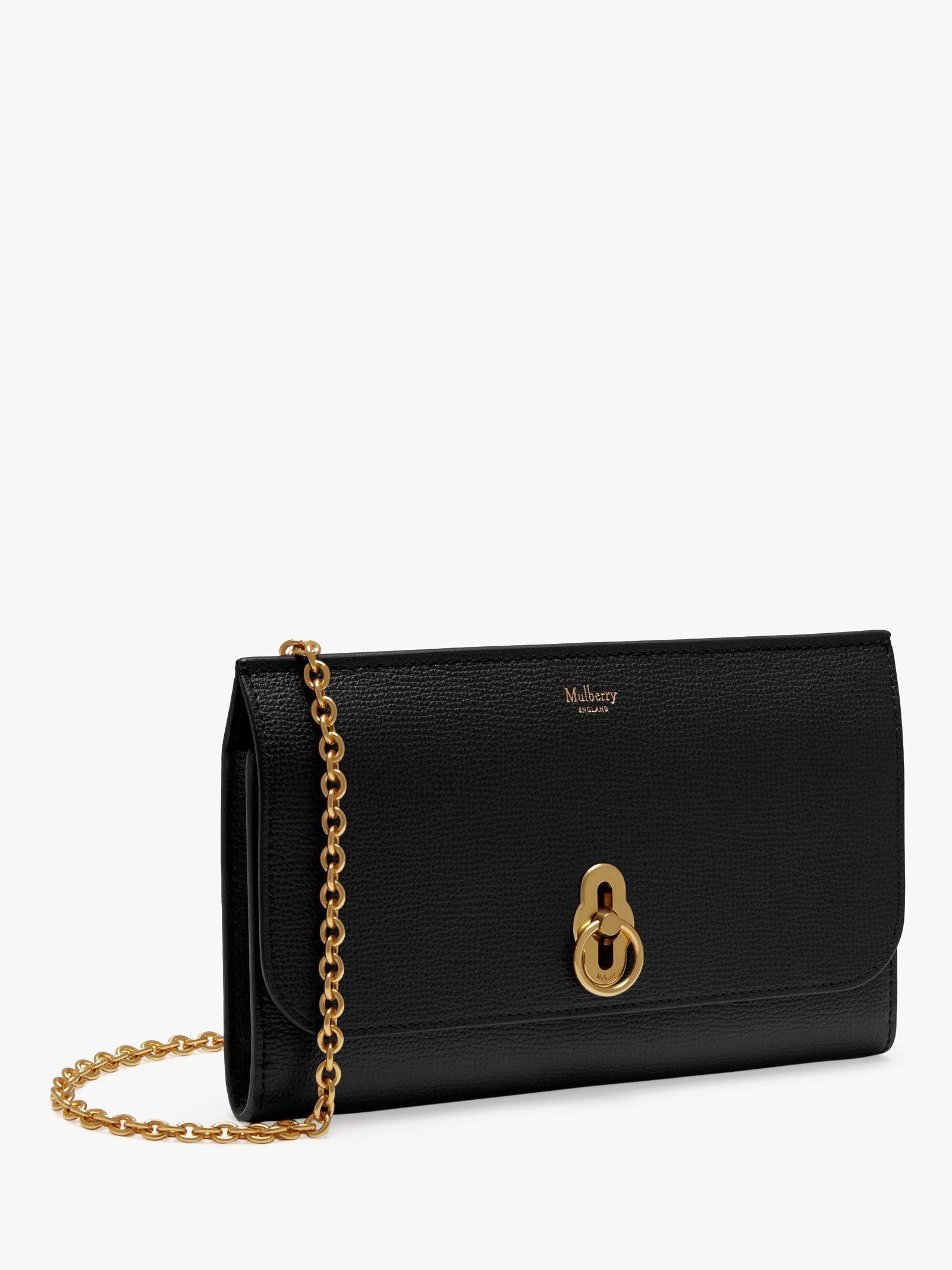 Product image 5 of 5, which shows Mulberry Amberley Cross Grain Leather Clutch Bag, Black