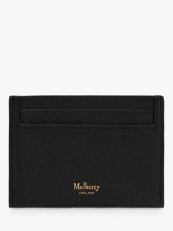 Mulberry Continental Small Classic Grain Leather Credit Card Slip, Black/Gold