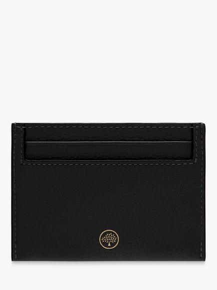 Mulberry Continental Small Classic Grain Leather Credit Card Slip - view 2, Black/Gold