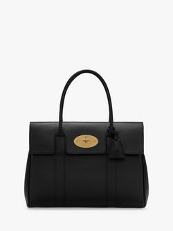 Mulberry Bayswater Classic Grain Leather Handbag, Black