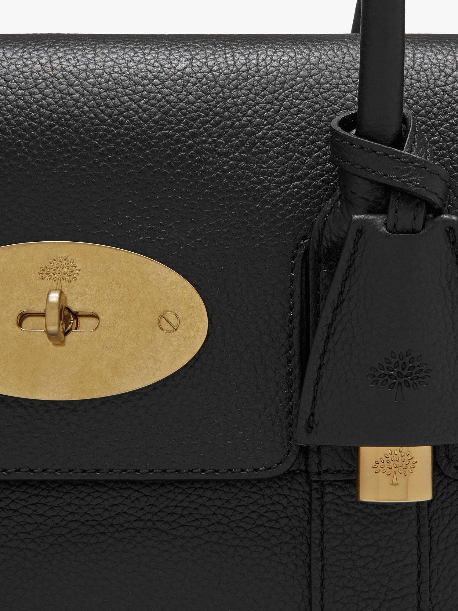 Product image 5 of 7, which shows Mulberry Bayswater Classic Grain Leather Handbag, Black