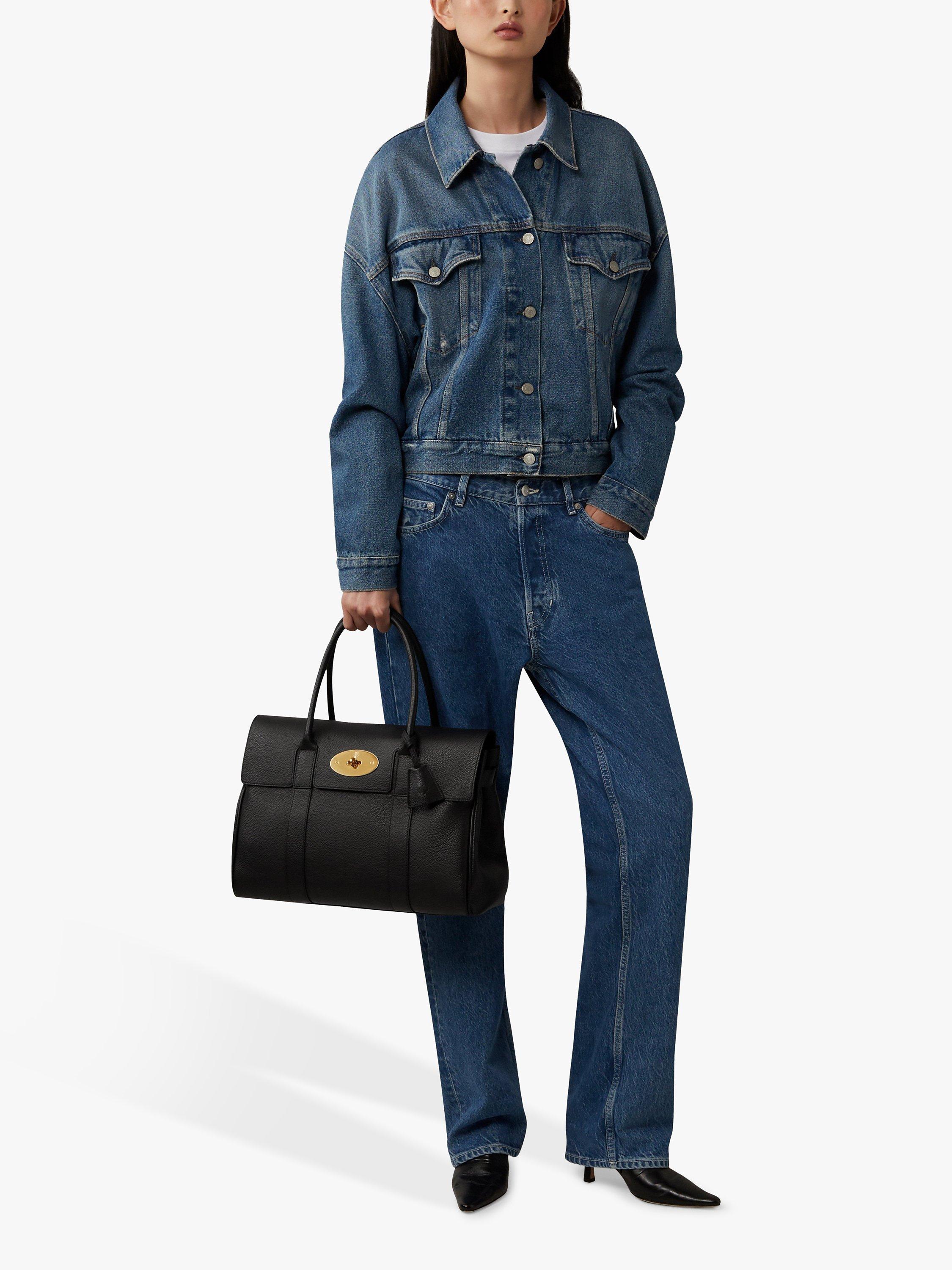 Product image 6 of 7, which shows Mulberry Bayswater Classic Grain Leather Handbag, Black