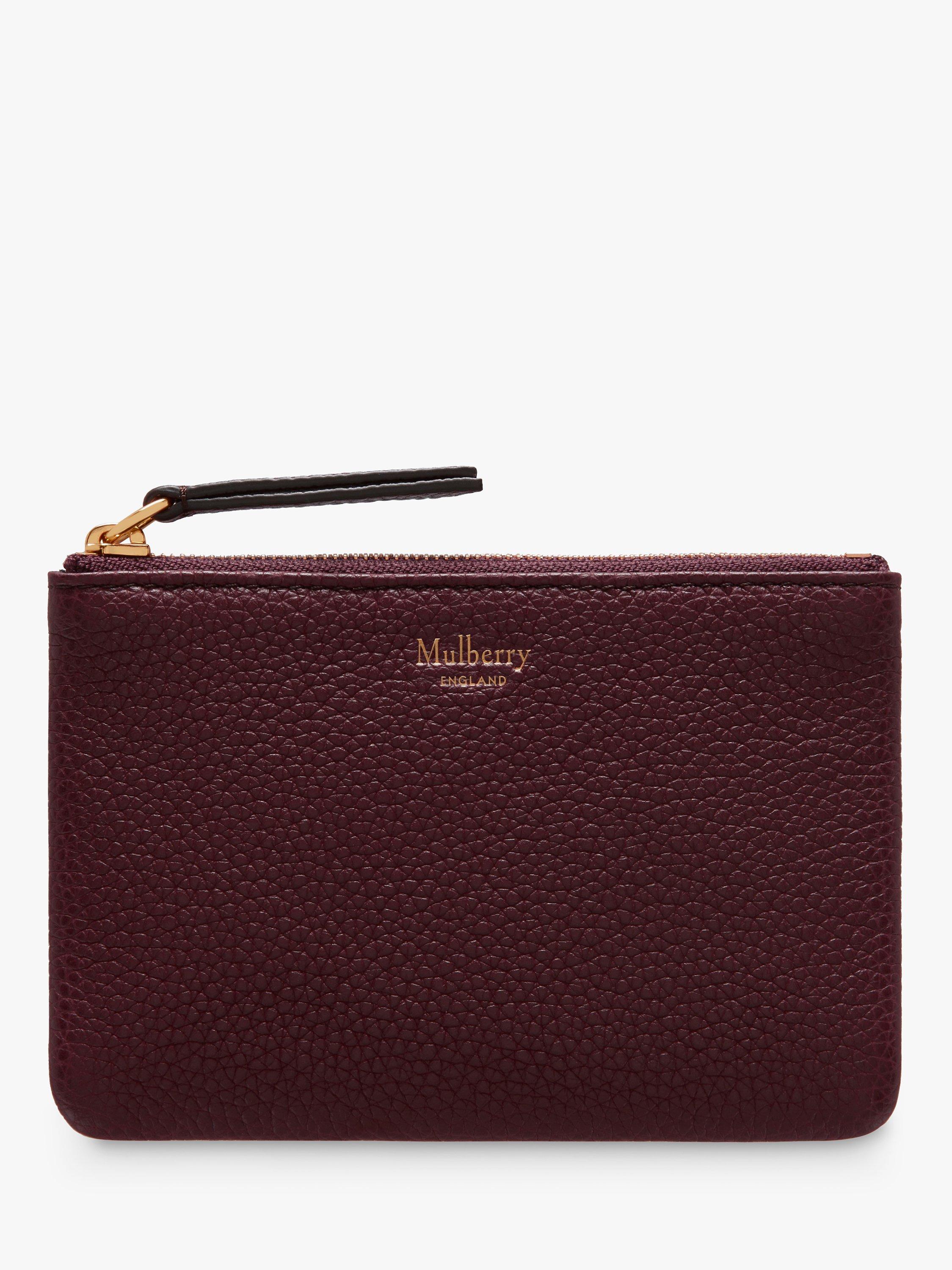 Mulberry Small Classic Grain Leather Zip Coin Pouch, Burgundy