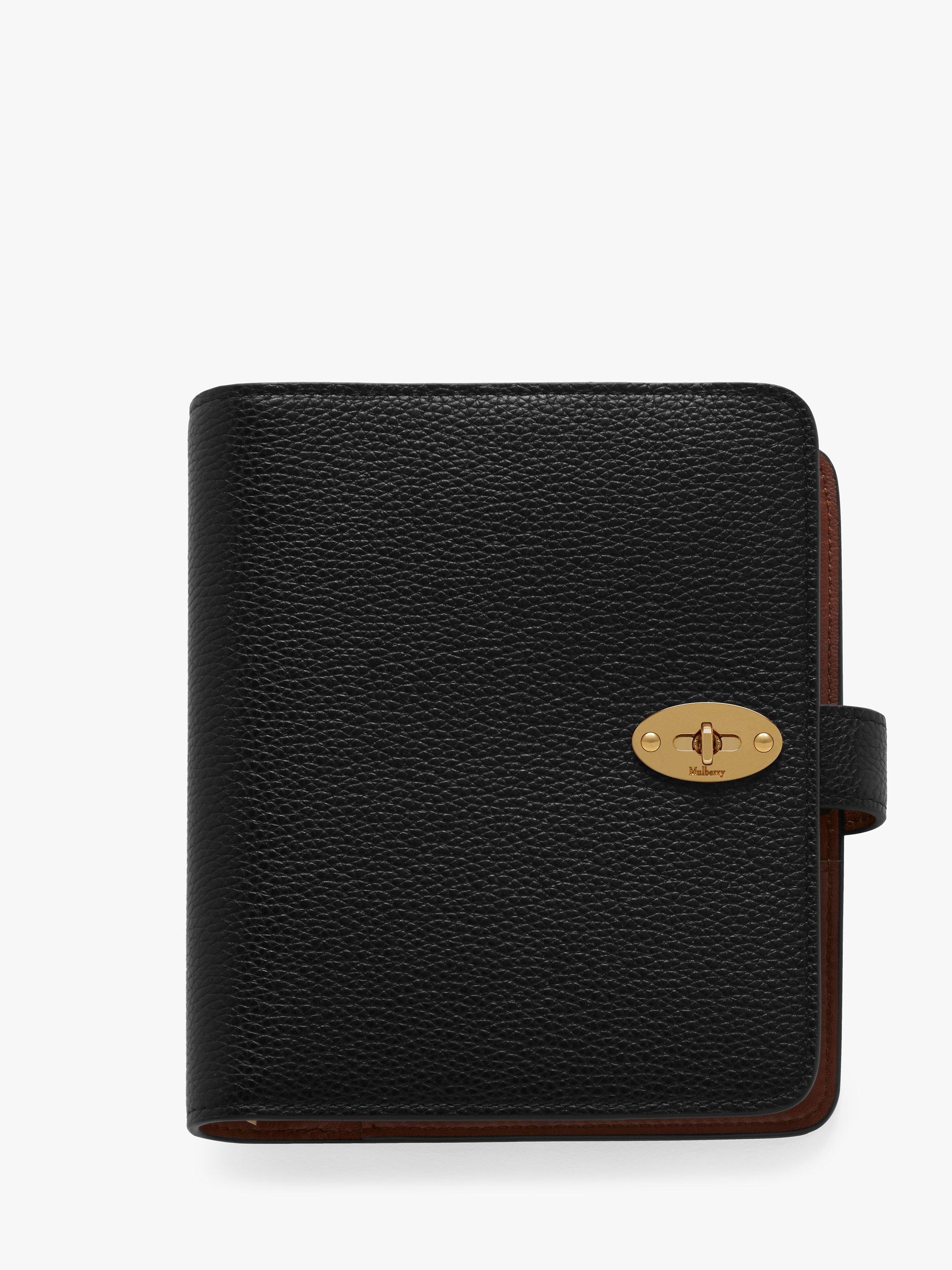 Mulberry Small Classic Grain Leather Postman's Lock Agenda, Black