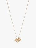 Mulberry Tree Brass Metal & Swarovski Crystal Necklace, Gold