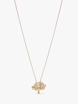 Mulberry Tree Brass Metal & Swarovski Crystal Necklace, Gold, Brass