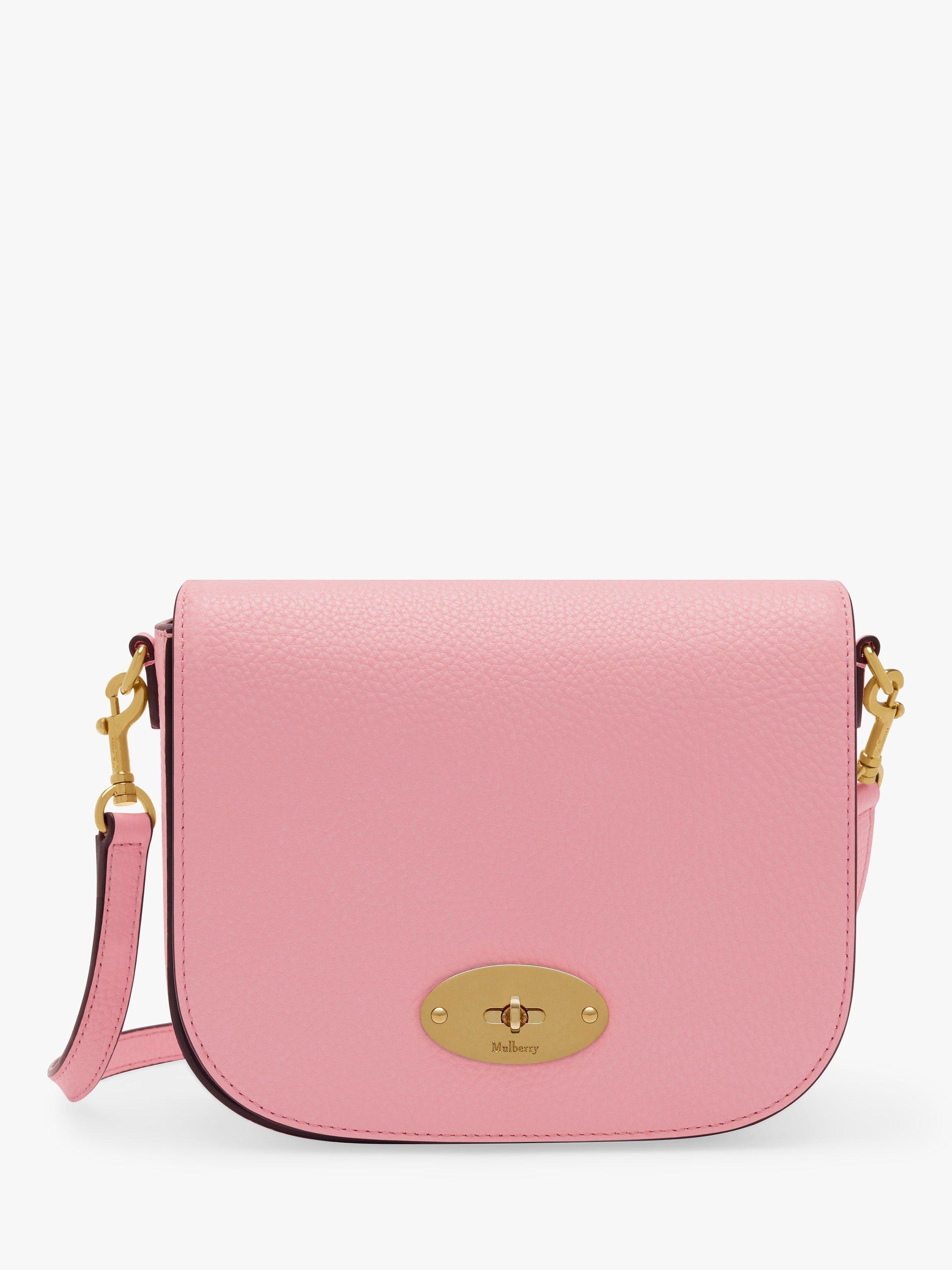 Mulbery Small Darley Classic Grain Leather Satchel Bag, Sorbet Pink