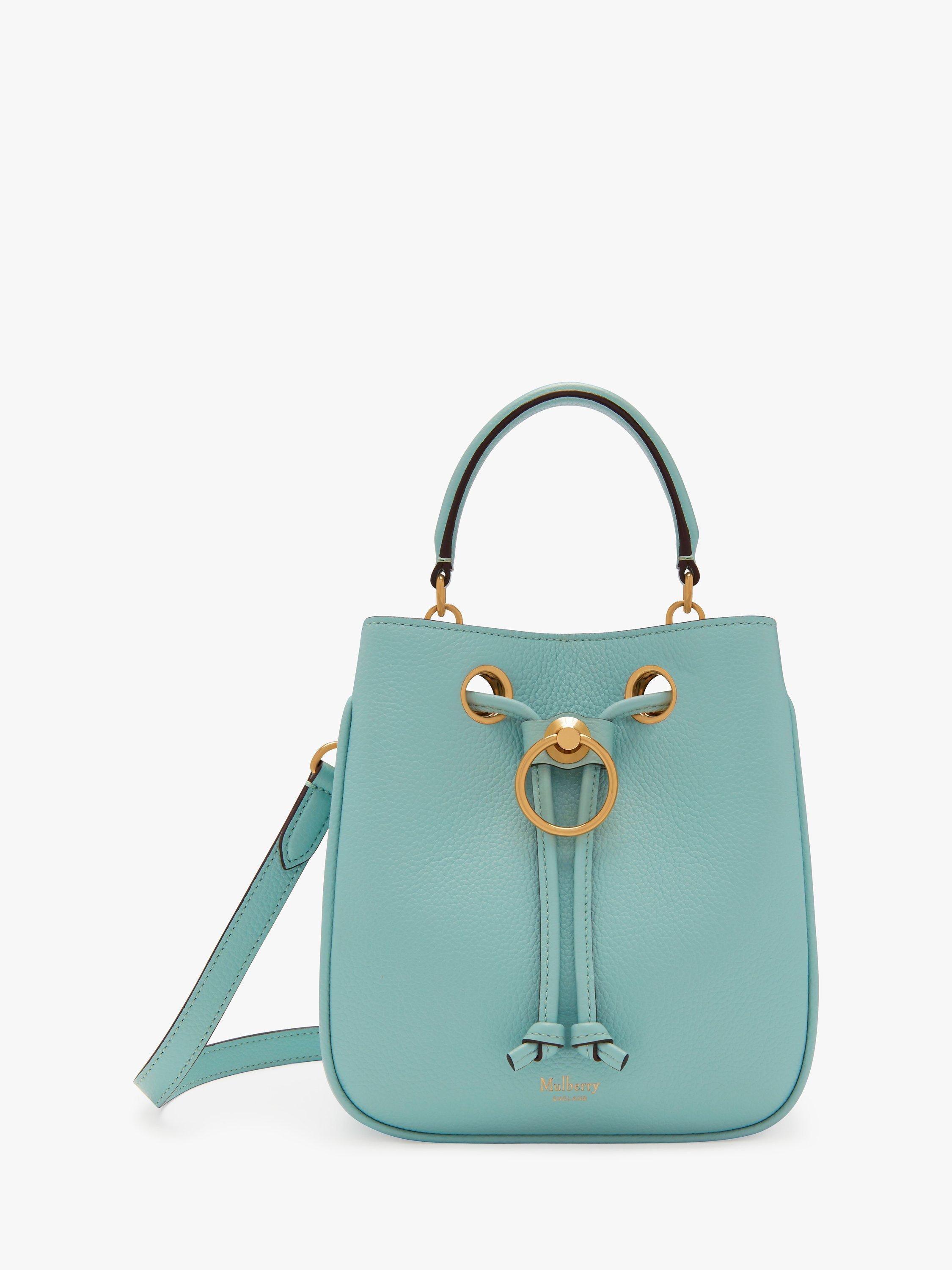 Mulberry Small Hampstead Classic Grain Leather Handbag, Light Antique Blue