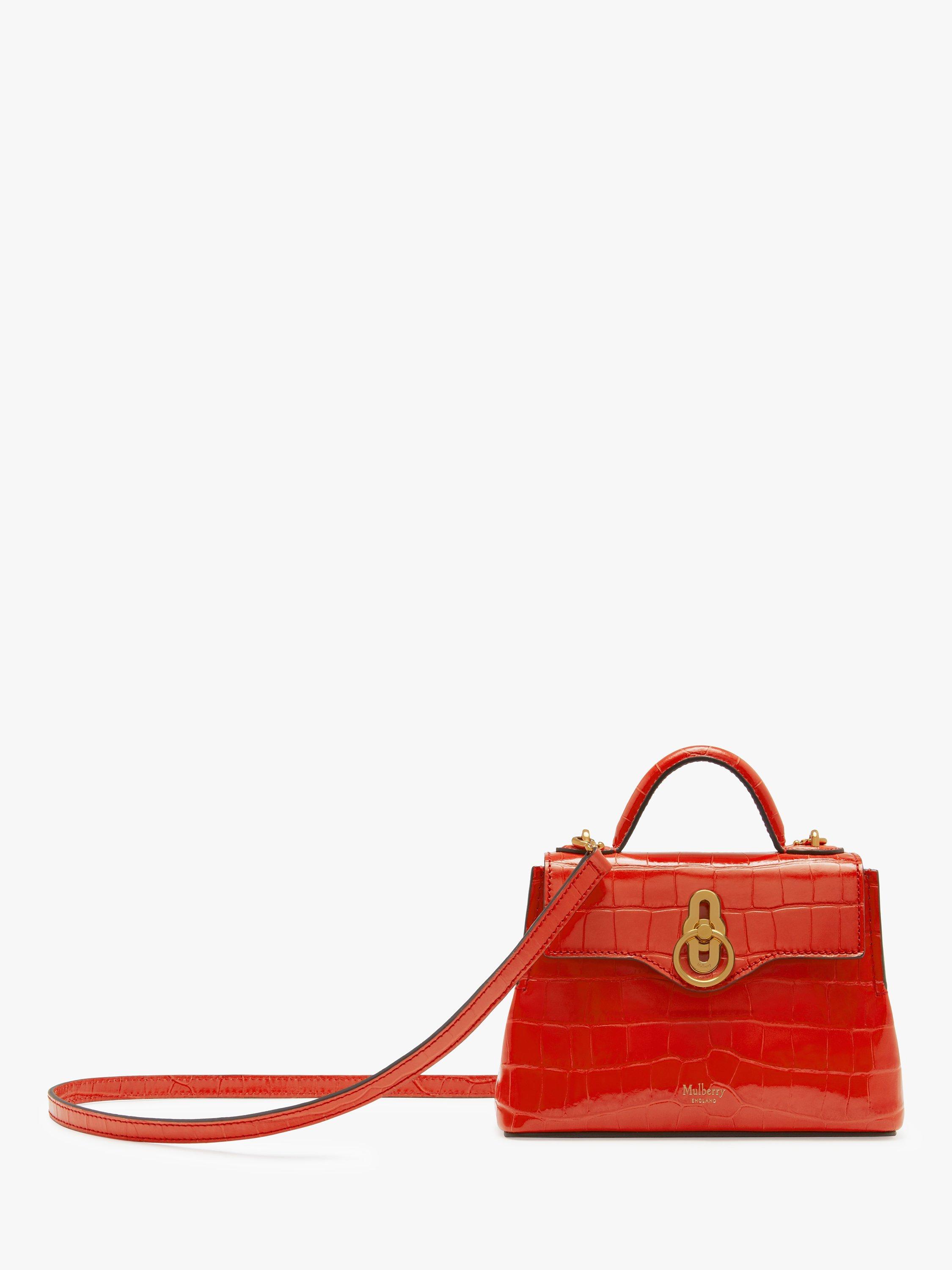 Mulberry Micro Seaton Croc Embossed Leather Cross Body Bag