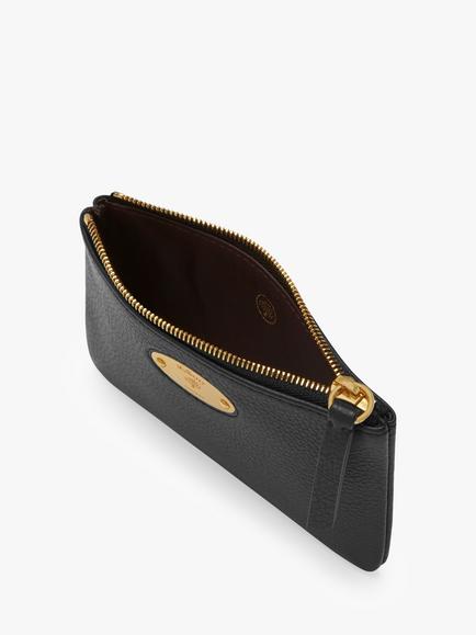 Mulberry Plaque Small Classic Grain Leather Zip Coin Pouch - view 2, Black