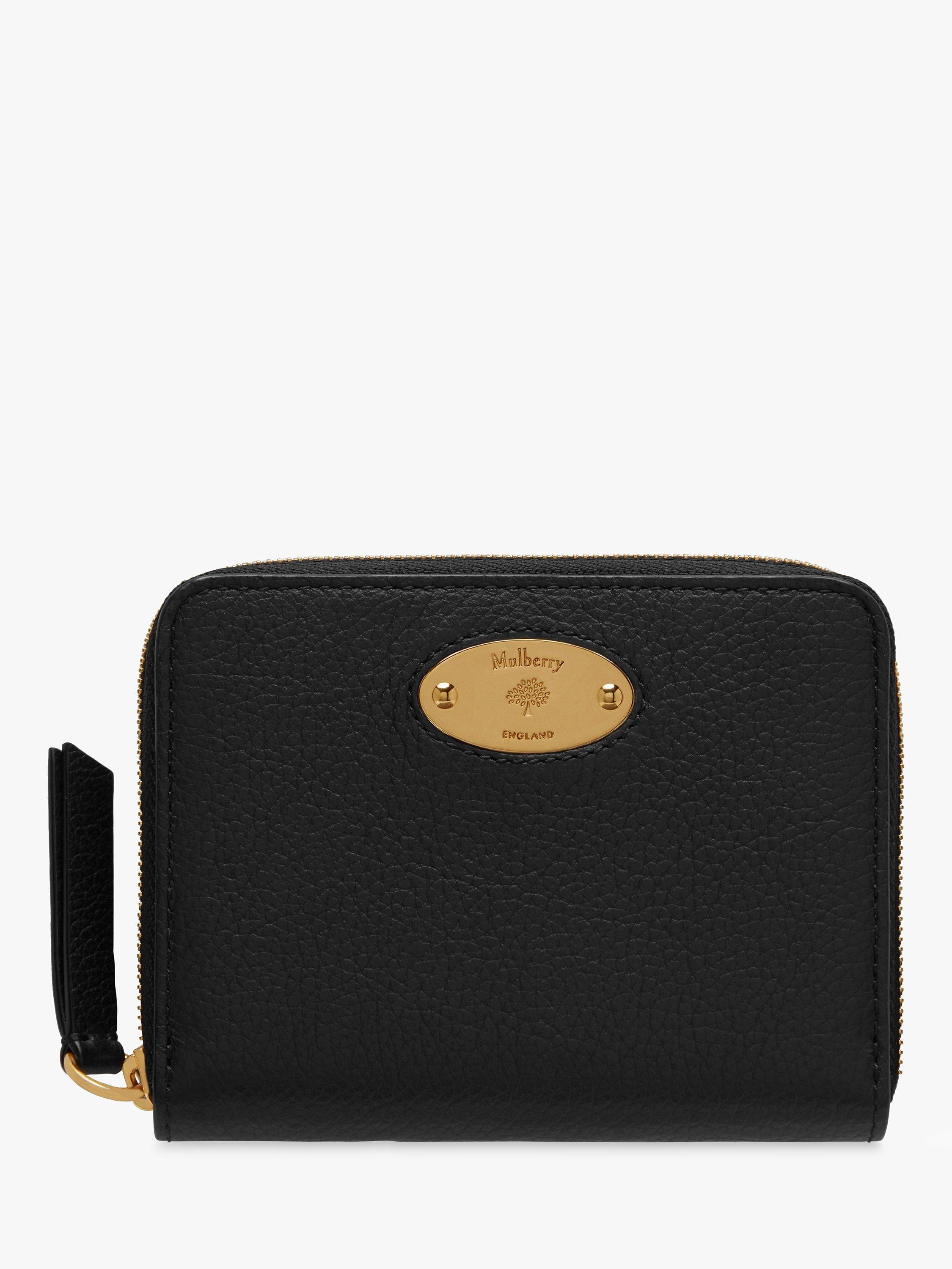 Black leather zip around purse best sale