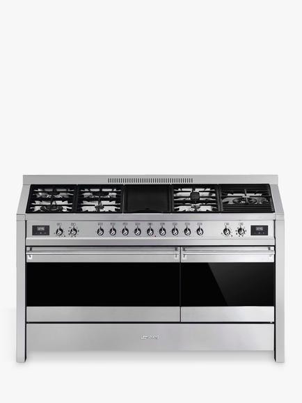 Smeg A5-81 Dual Fuel Range Cooker, A Energy Rating, Stainless Steel, Stainless Steel