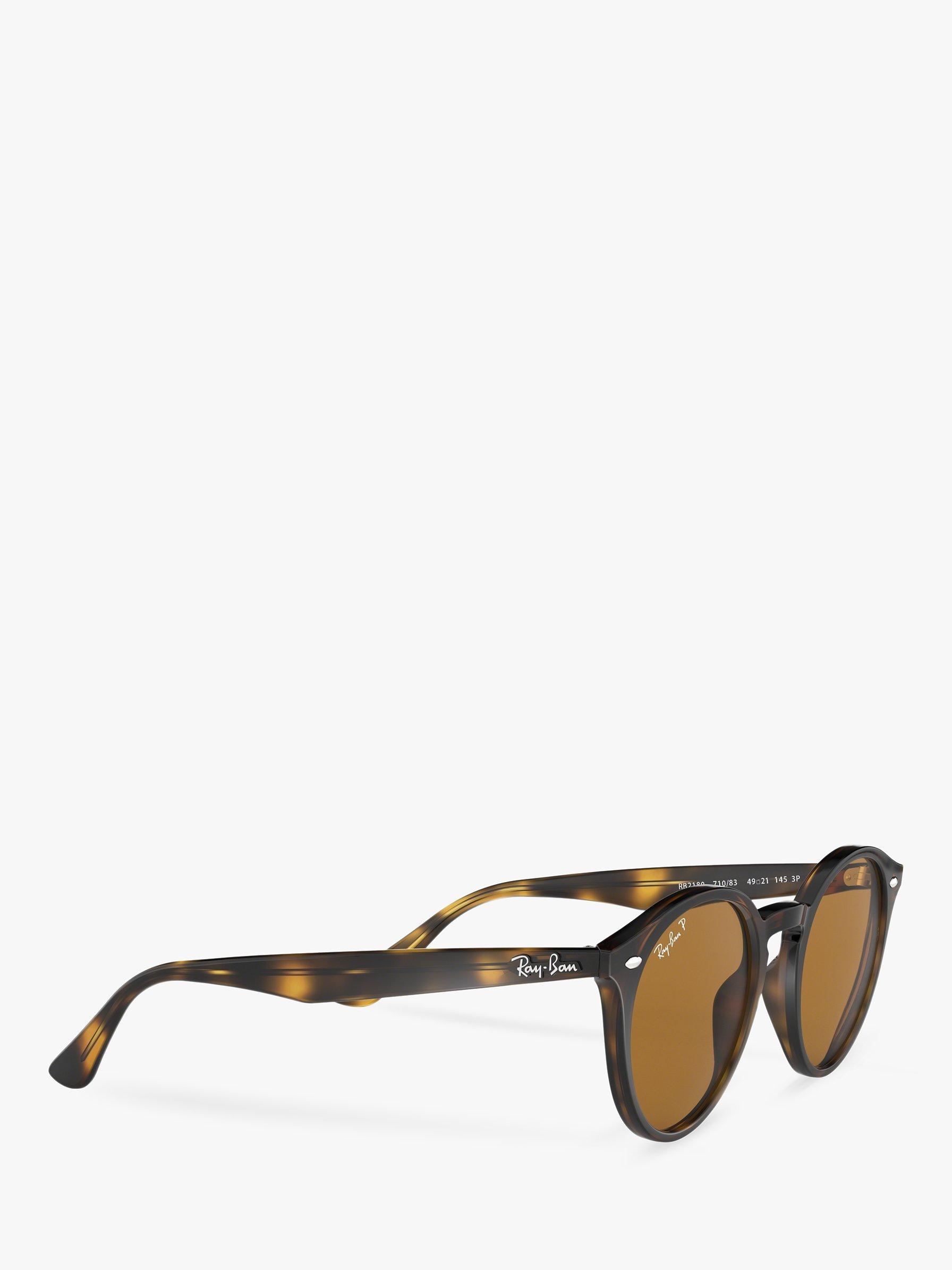 Product image 11 of 11, which shows Ray-Ban RB2180 Men's Round Framed Sunglasses, Shiny Dark Havana