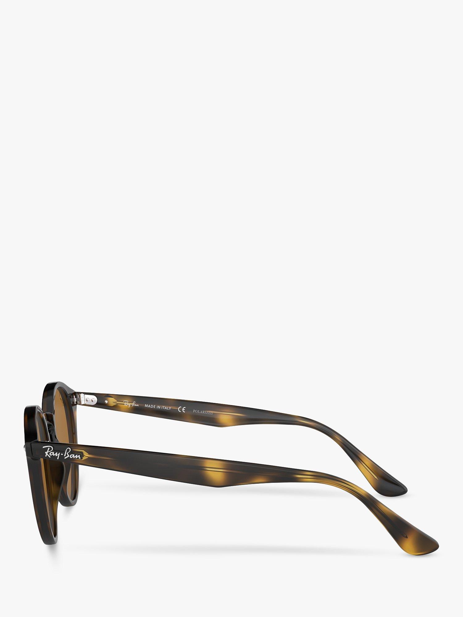 Product image 3 of 11, which shows Ray-Ban RB2180 Men's Round Framed Sunglasses, Shiny Dark Havana