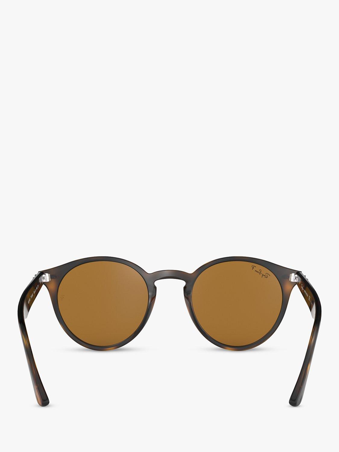 Product image 4 of 11, which shows Ray-Ban RB2180 Men's Round Framed Sunglasses, Shiny Dark Havana