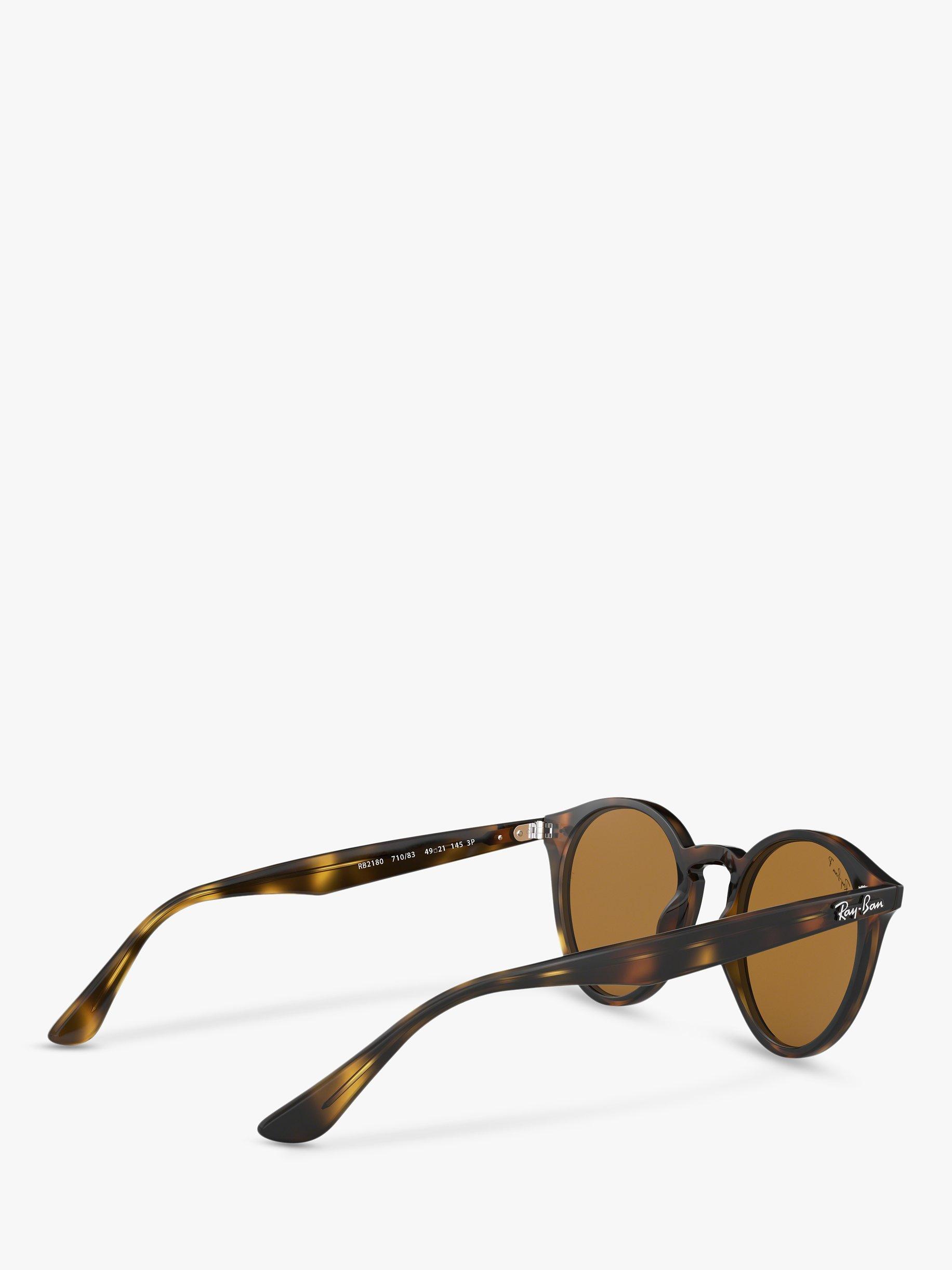 Product image 9 of 11, which shows Ray-Ban RB2180 Men's Round Framed Sunglasses, Shiny Dark Havana