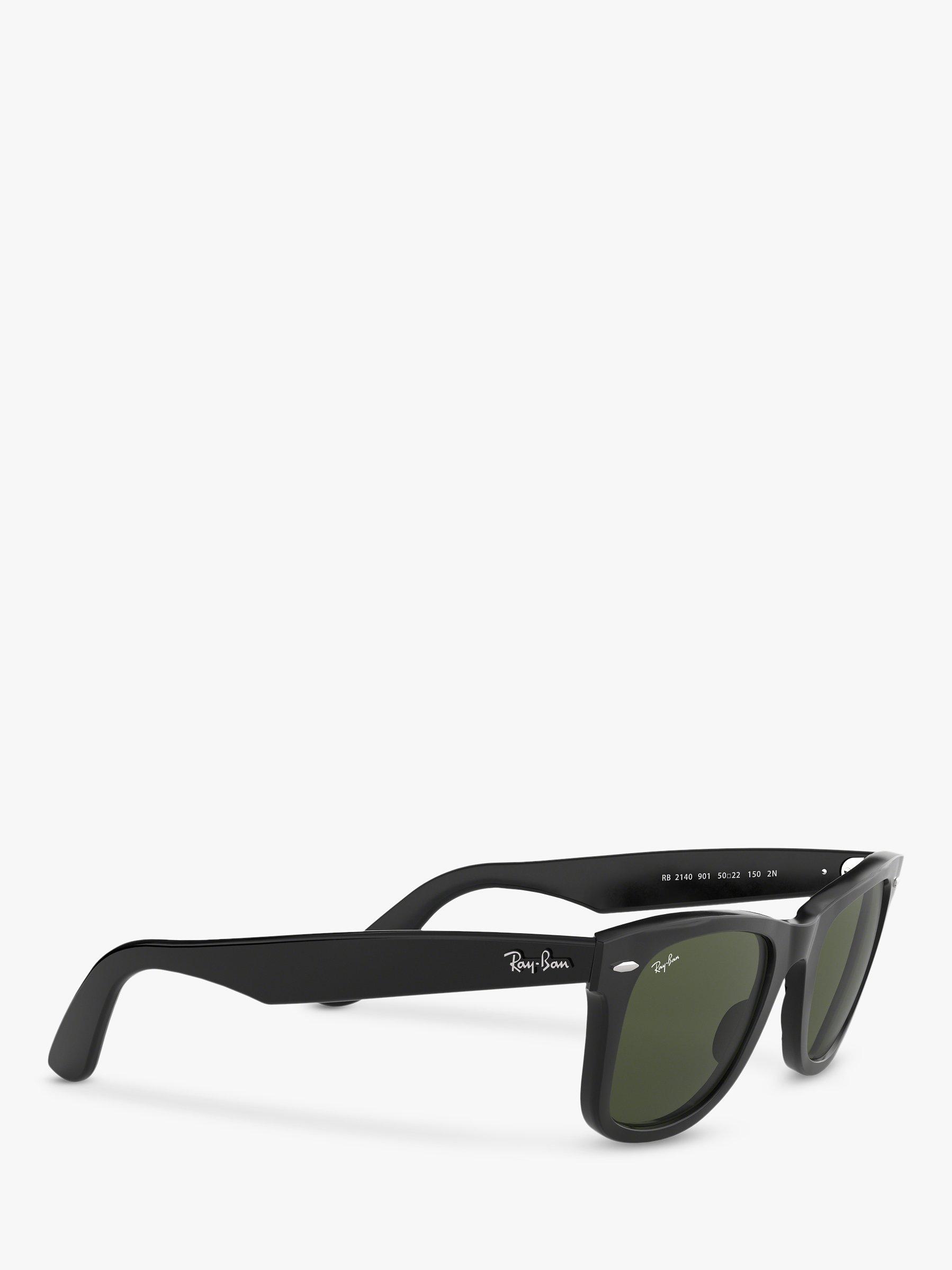 Product image 11 of 11, which shows Ray-Ban RB2140 Unisex New Wayfarer Sunglasses, Black/Green