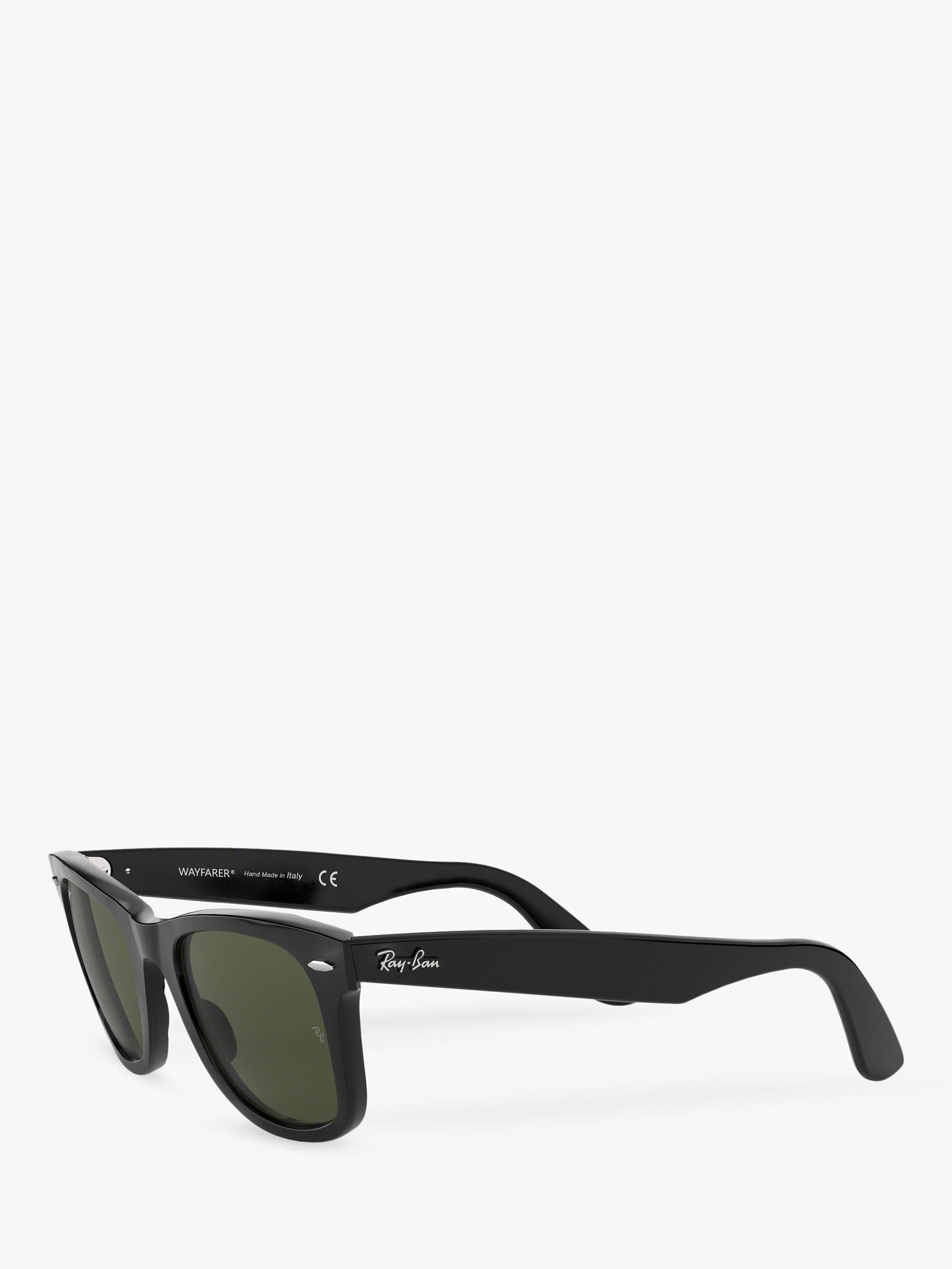 Product image 2 of 11, which shows Ray-Ban RB2140 Unisex New Wayfarer Sunglasses, Black/Green