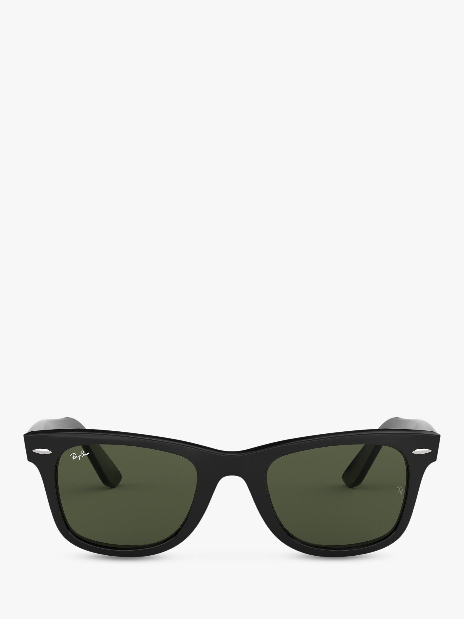 Product image 3 of 11, which shows Ray-Ban RB2140 Unisex New Wayfarer Sunglasses, Black/Green