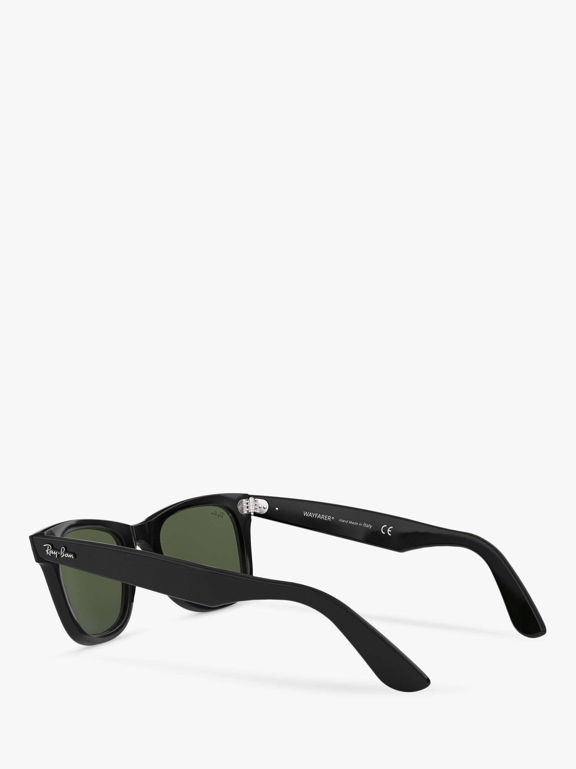 Product image 5 of 11, which shows Ray-Ban RB2140 Unisex New Wayfarer Sunglasses, Black/Green