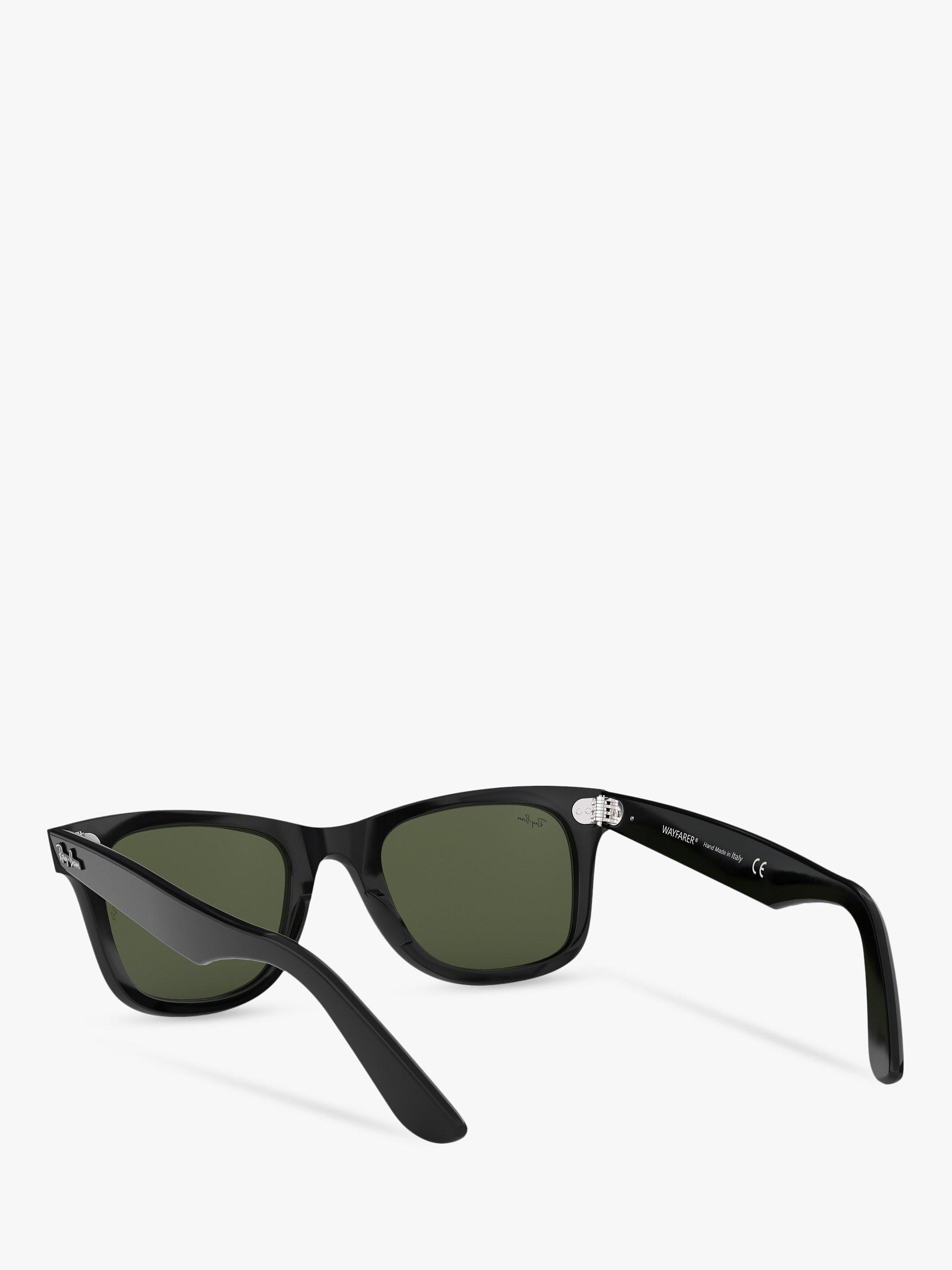 Product image 6 of 11, which shows Ray-Ban RB2140 Unisex New Wayfarer Sunglasses, Black/Green