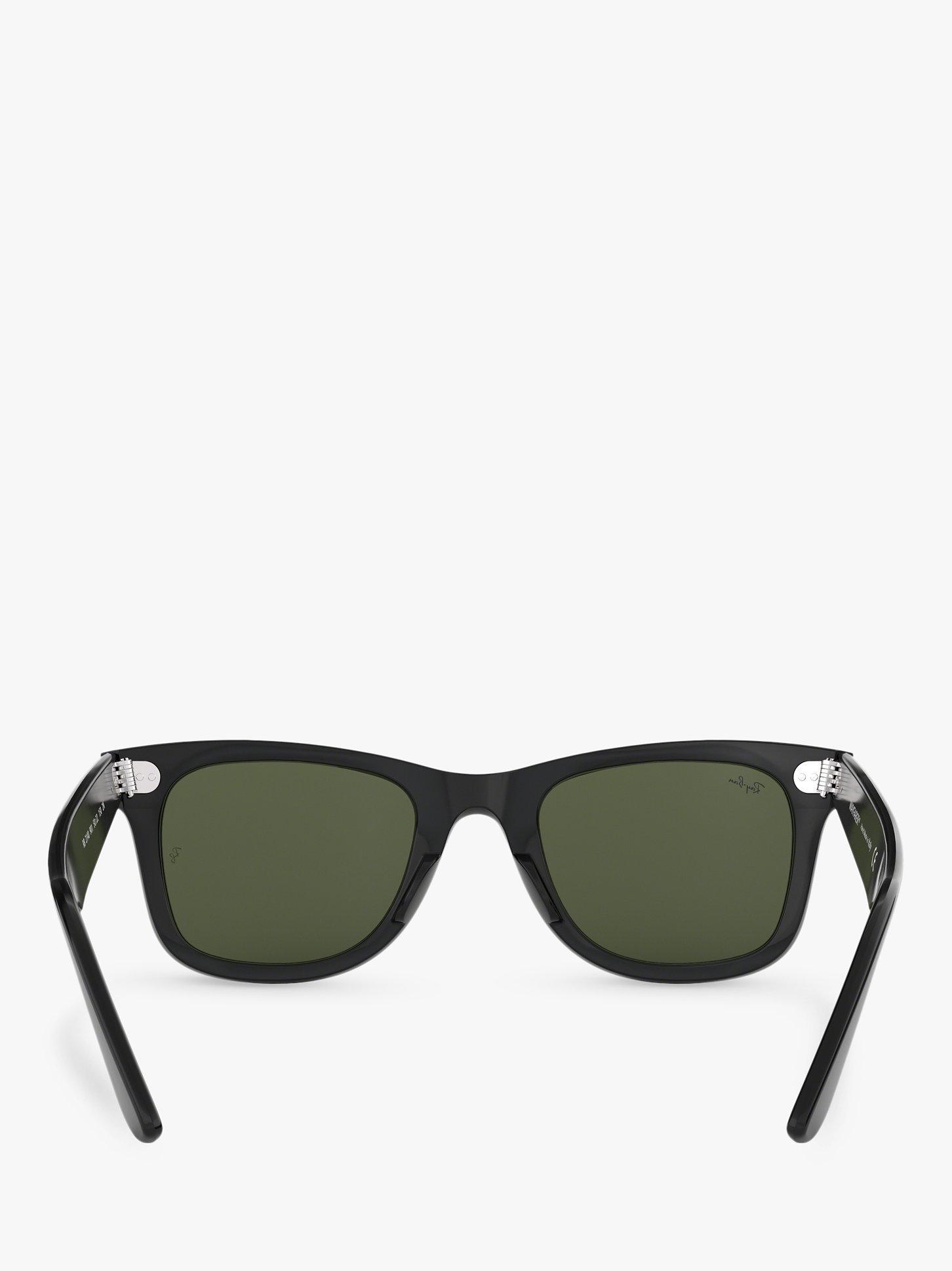 Product image 7 of 11, which shows Ray-Ban RB2140 Unisex New Wayfarer Sunglasses, Black/Green