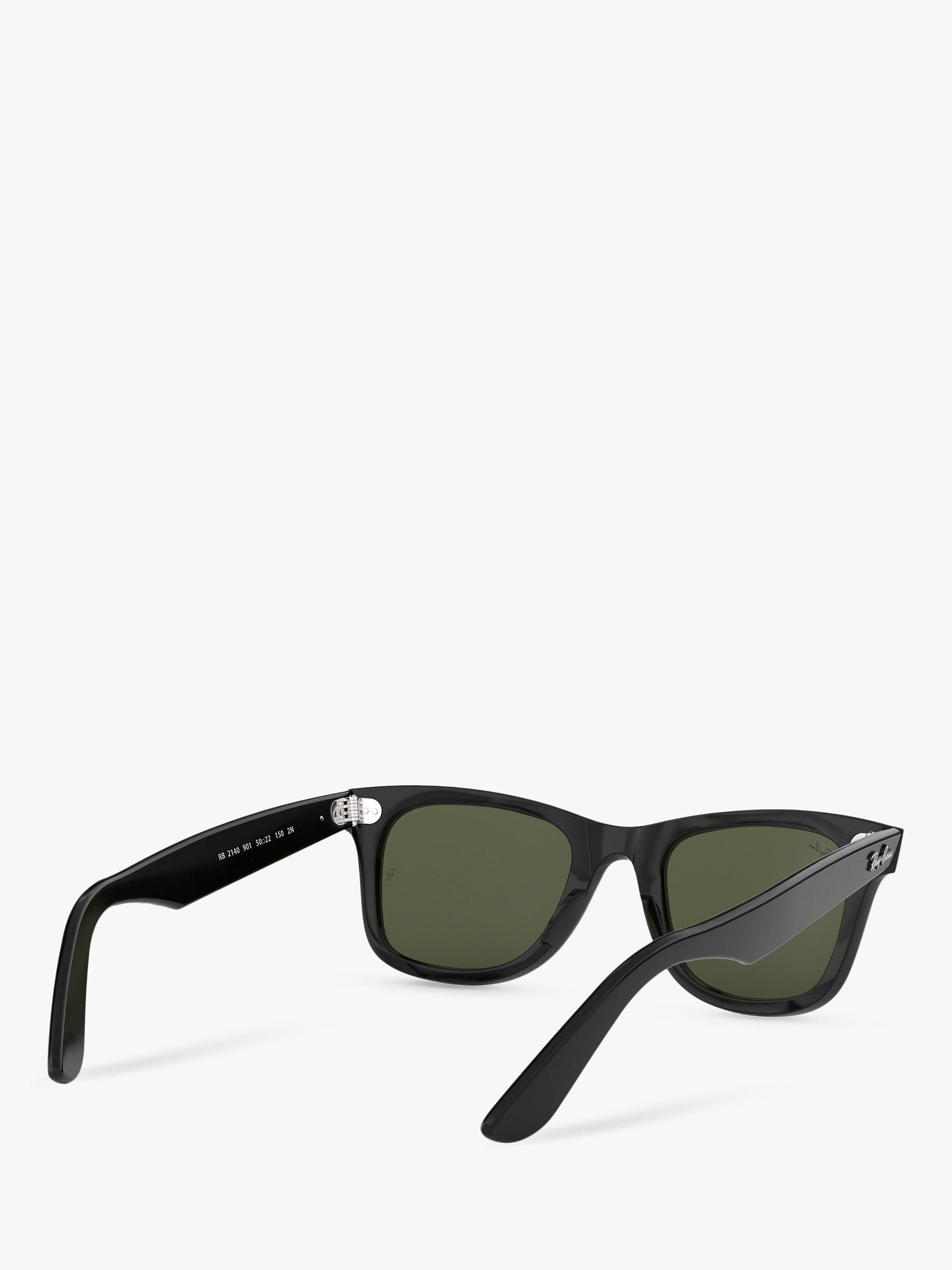 Product image 8 of 11, which shows Ray-Ban RB2140 Unisex New Wayfarer Sunglasses, Black/Green