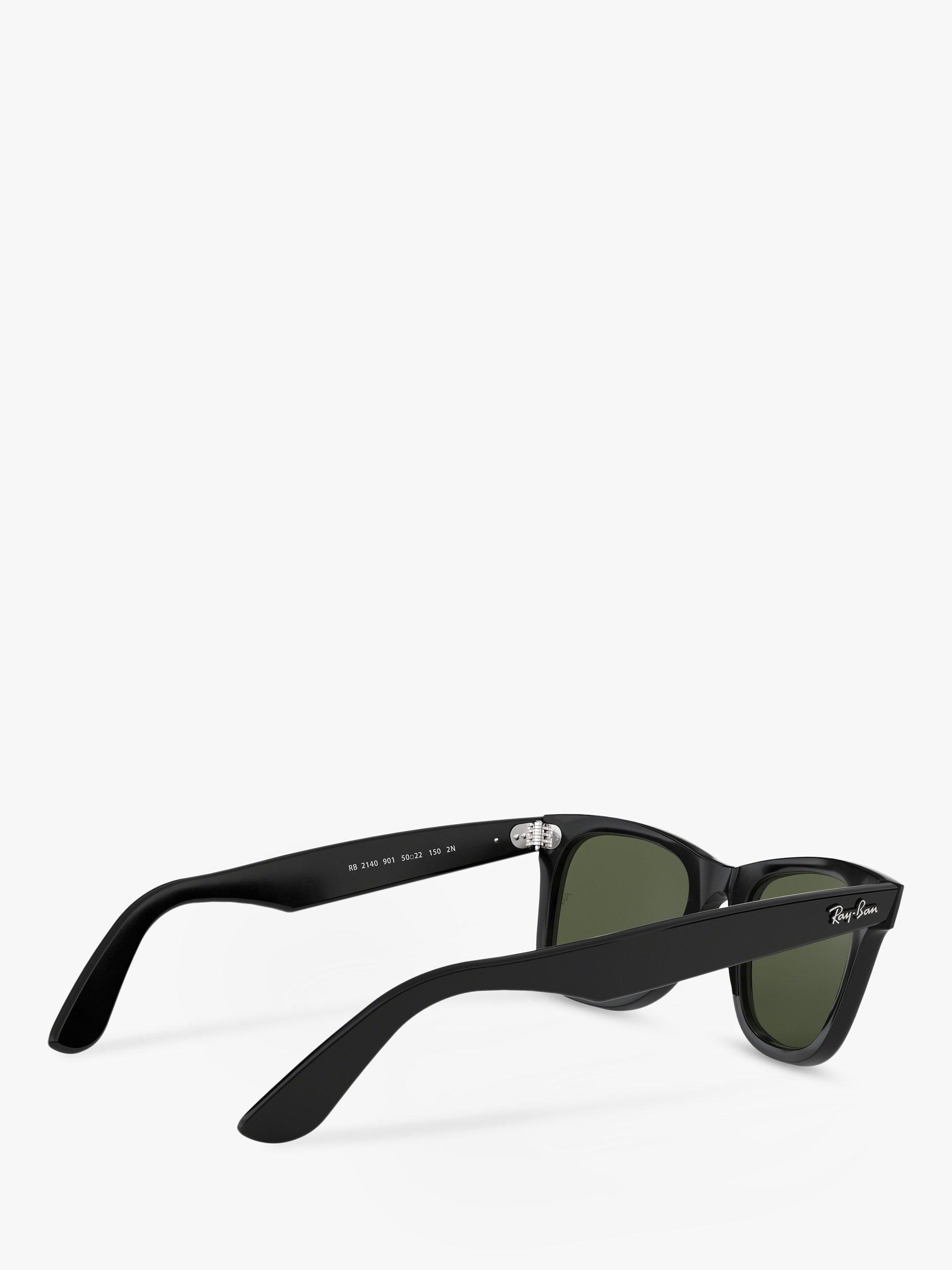 Product image 9 of 11, which shows Ray-Ban RB2140 Unisex New Wayfarer Sunglasses, Black/Green