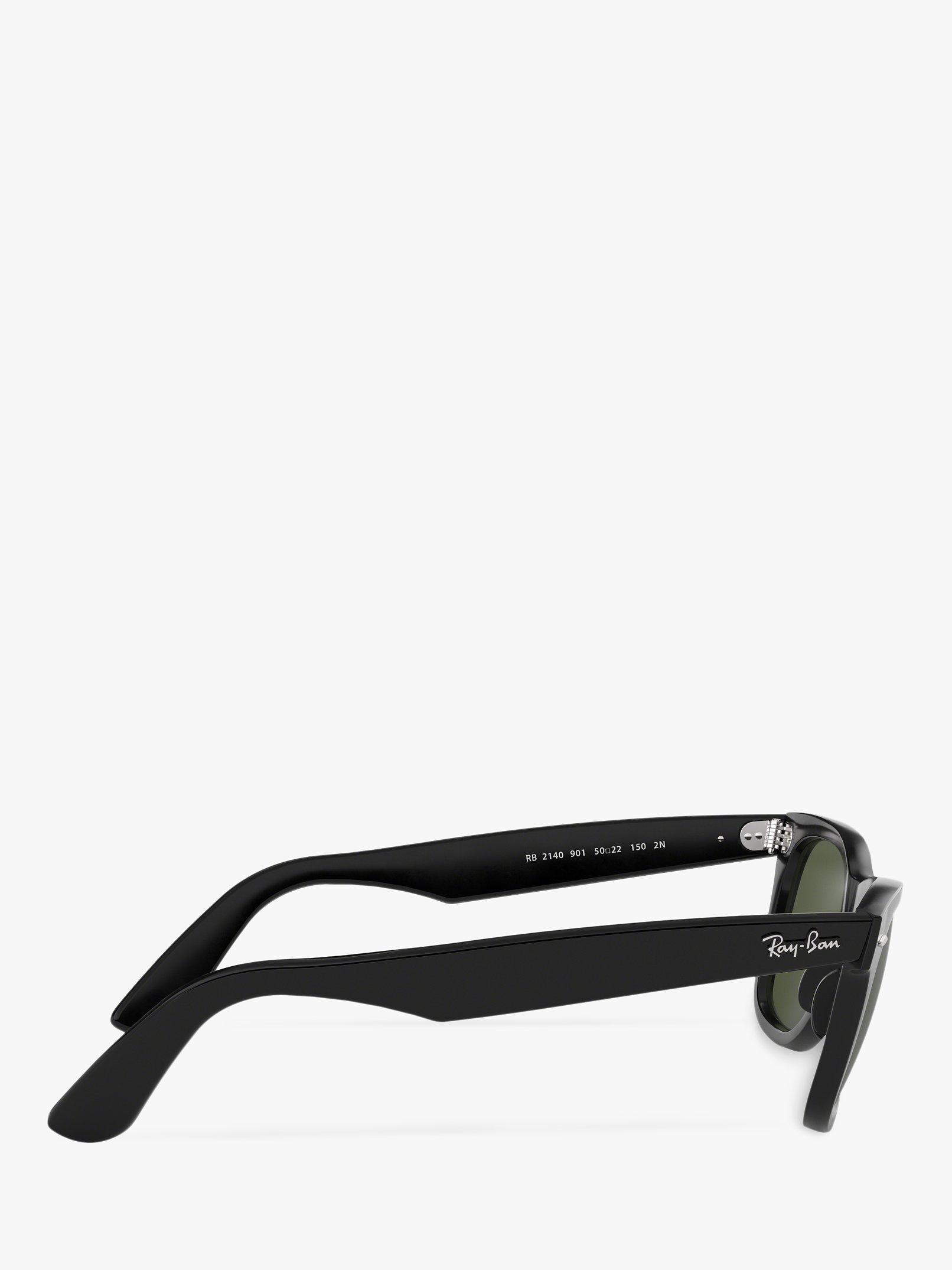 Product image 10 of 11, which shows Ray-Ban RB2140 Unisex New Wayfarer Sunglasses, Black/Green