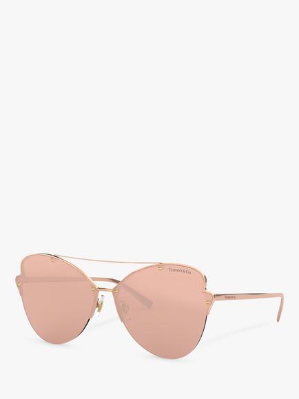 Tiffany & Co TF3063 Women's Cat's Eye Sunglasses, Rose Gold/Pink, Rose Gold/Pink