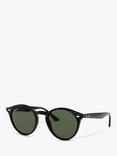 Ray-Ban RB2180 Men's Round Framed Sunglasses, Black/Grey Gradient