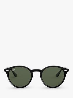 Ray-Ban RB2180 Men's Round Framed Sunglasses, Black/Grey Gradient - view 2, Black/Grey Gradient