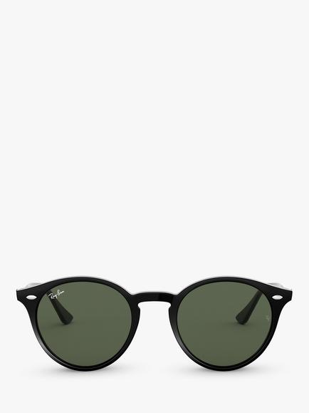 Ray-Ban RB2180 Men's Round Framed Sunglasses, Black/Grey Gradient - view 2, Black/Grey Gradient
