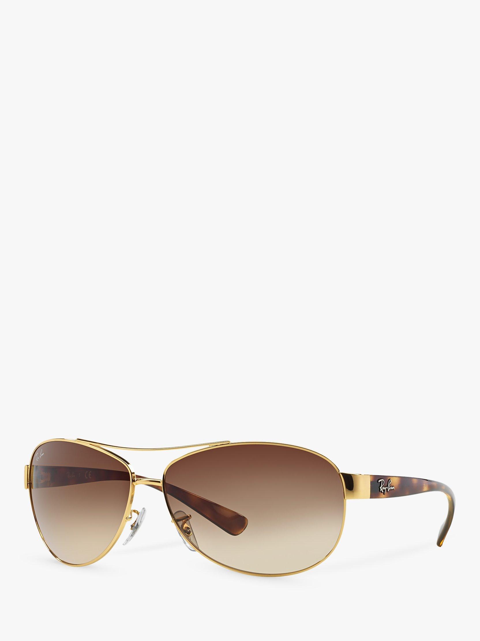Product image 1 of 11, which shows Ray-Ban RB3386 Men's Aviator Sunglasses, Arista Gold/Brown Gradient
