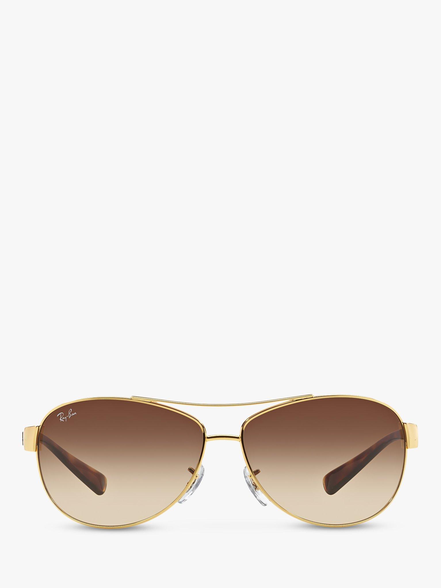 Product image 3 of 11, which shows Ray-Ban RB3386 Men's Aviator Sunglasses, Arista Gold/Brown Gradient
