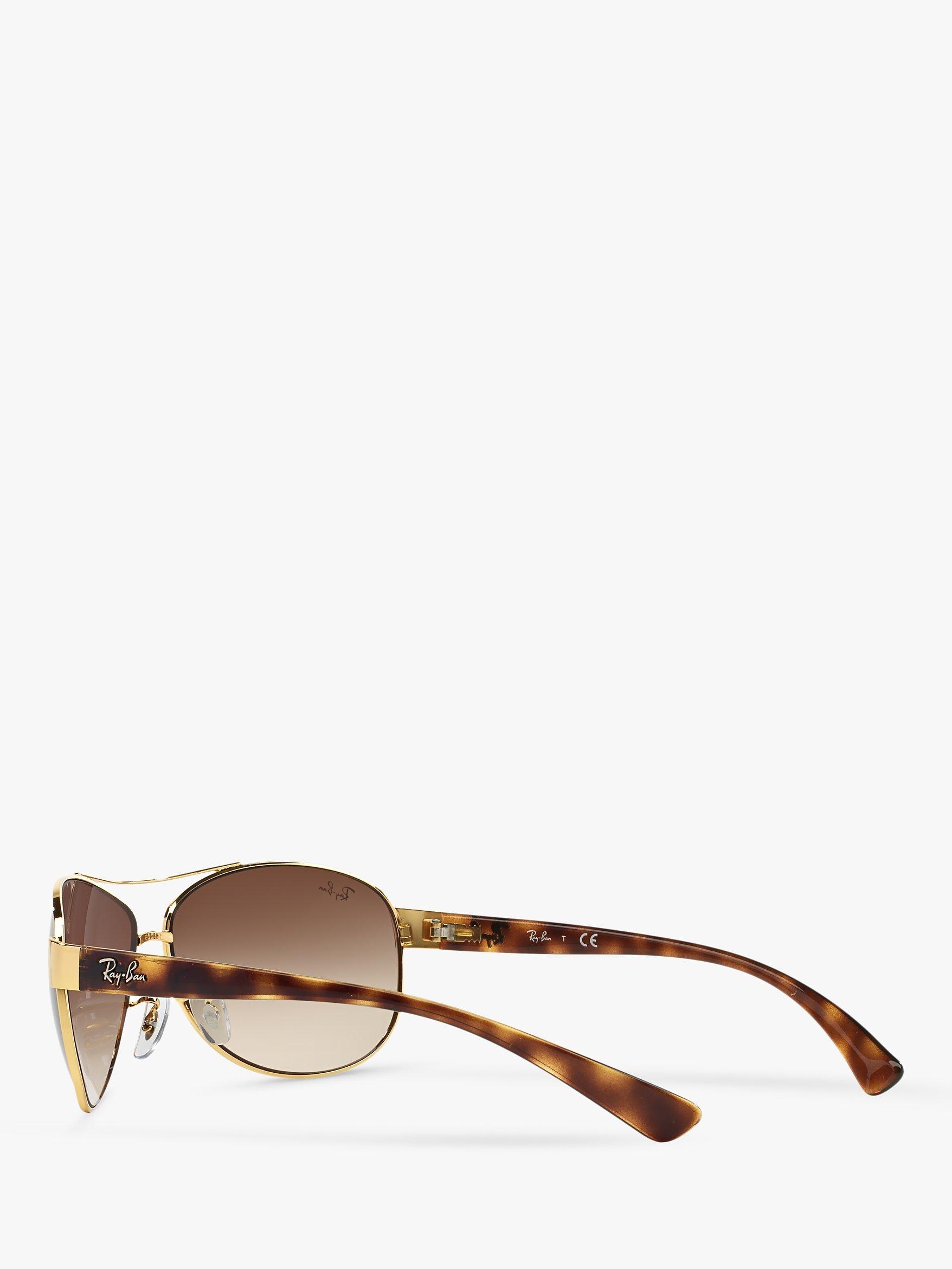 Product image 5 of 11, which shows Ray-Ban RB3386 Men's Aviator Sunglasses, Arista Gold/Brown Gradient