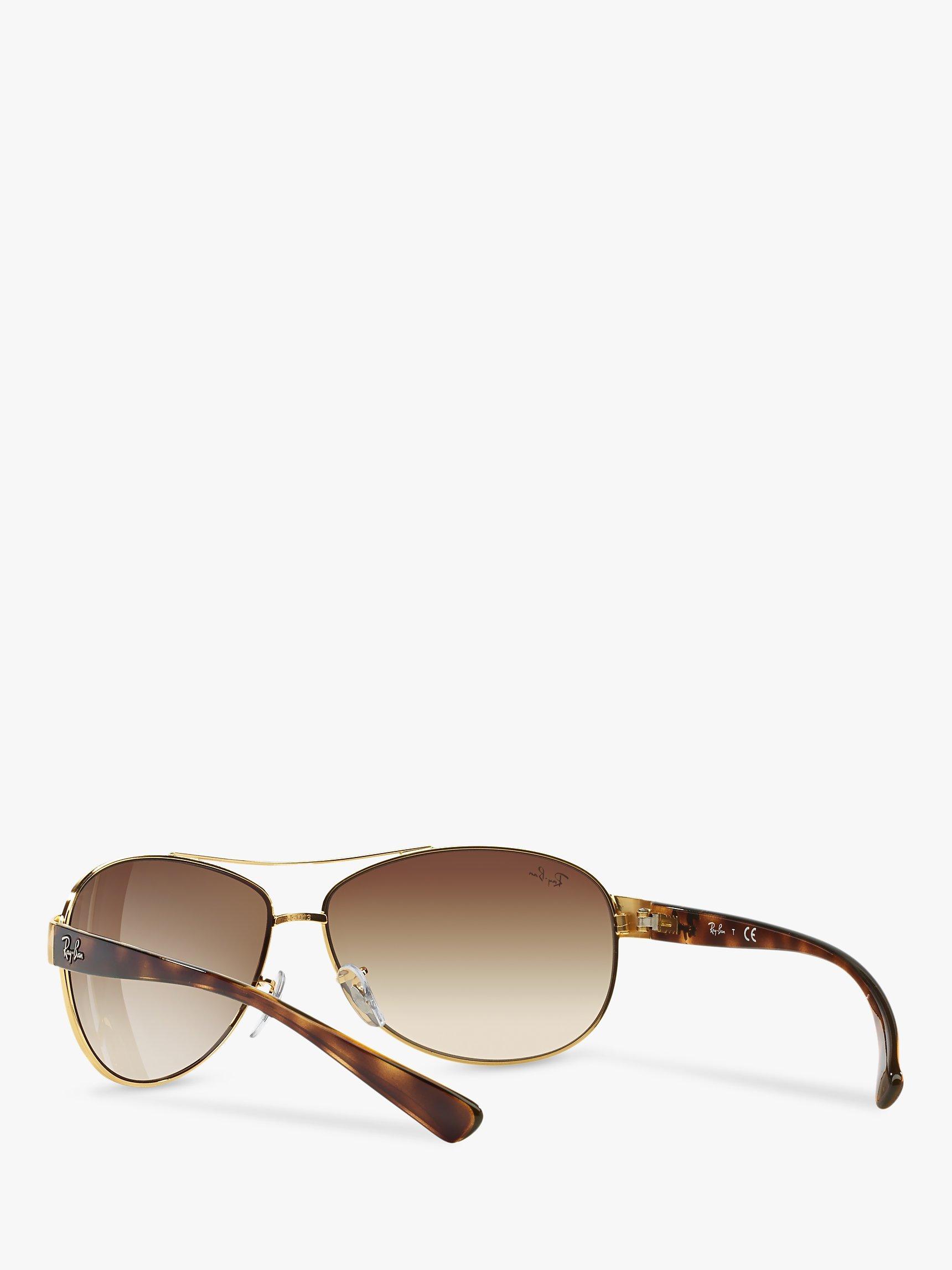 Product image 6 of 11, which shows Ray-Ban RB3386 Men's Aviator Sunglasses, Arista Gold/Brown Gradient