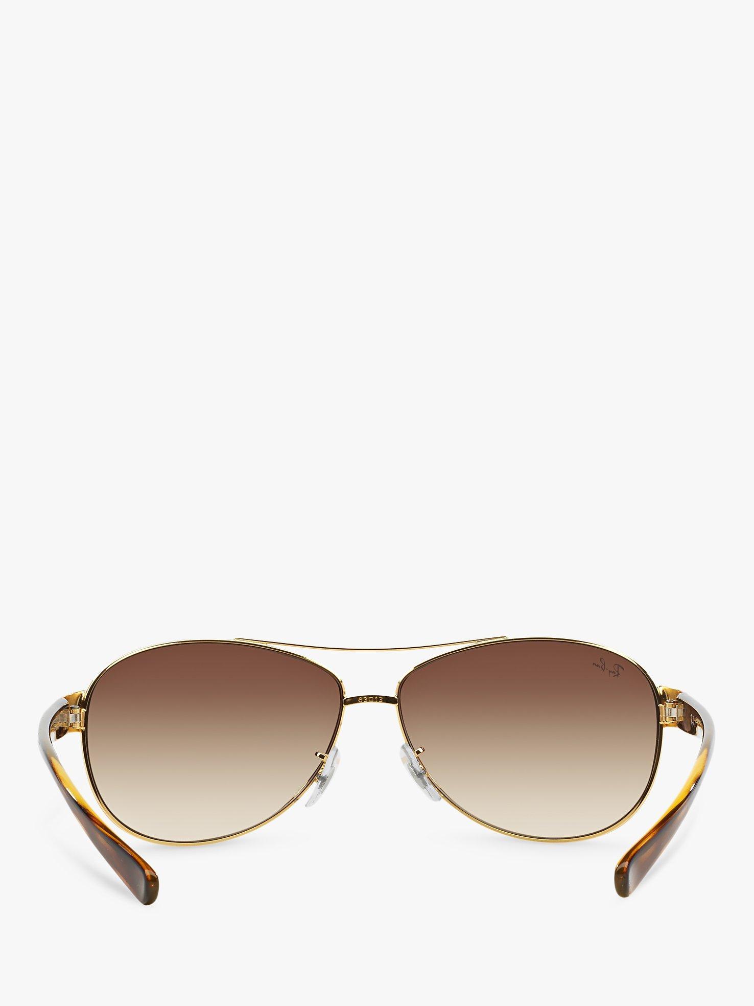 Product image 7 of 11, which shows Ray-Ban RB3386 Men's Aviator Sunglasses, Arista Gold/Brown Gradient