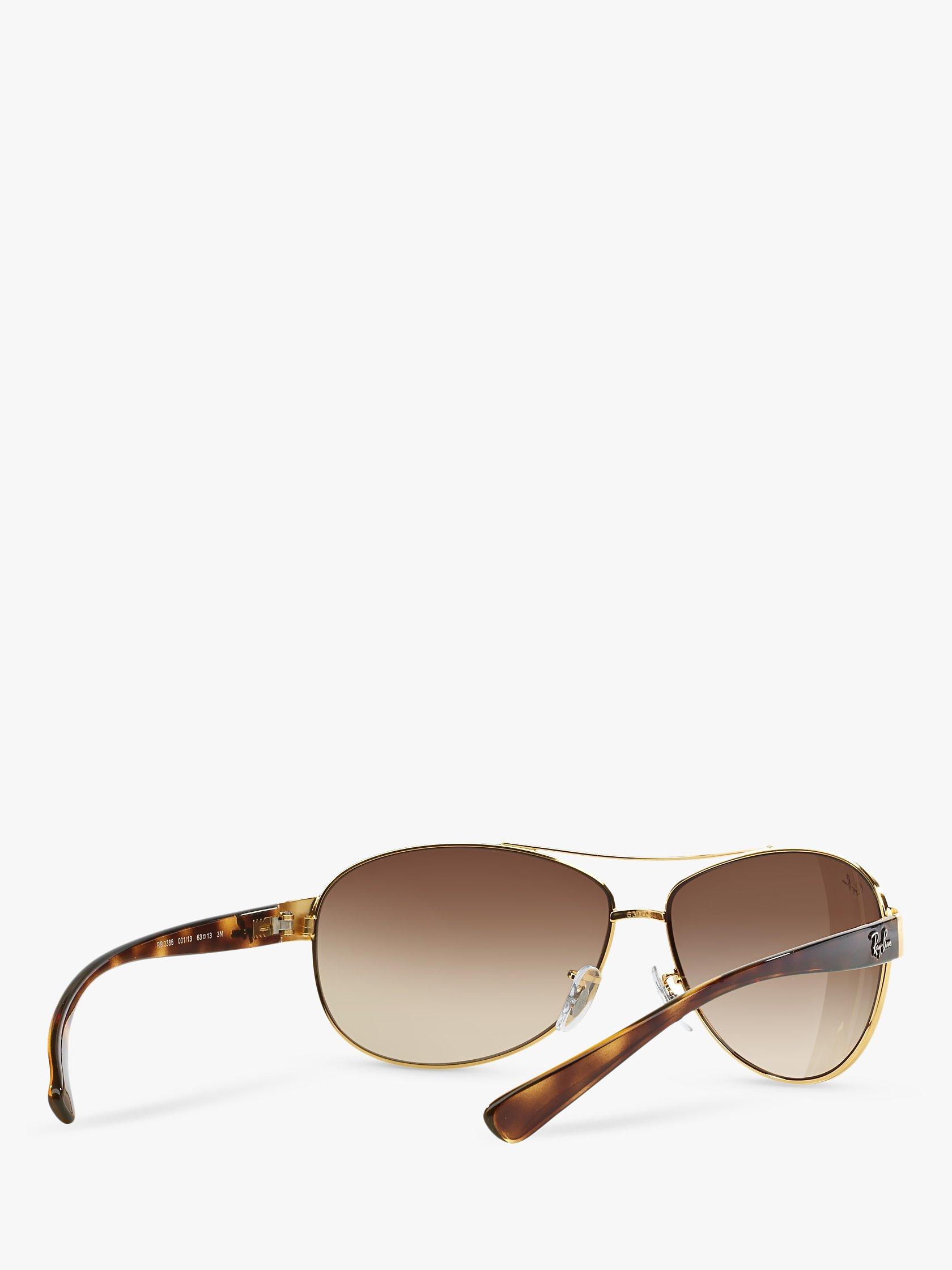 Product image 8 of 11, which shows Ray-Ban RB3386 Men's Aviator Sunglasses, Arista Gold/Brown Gradient