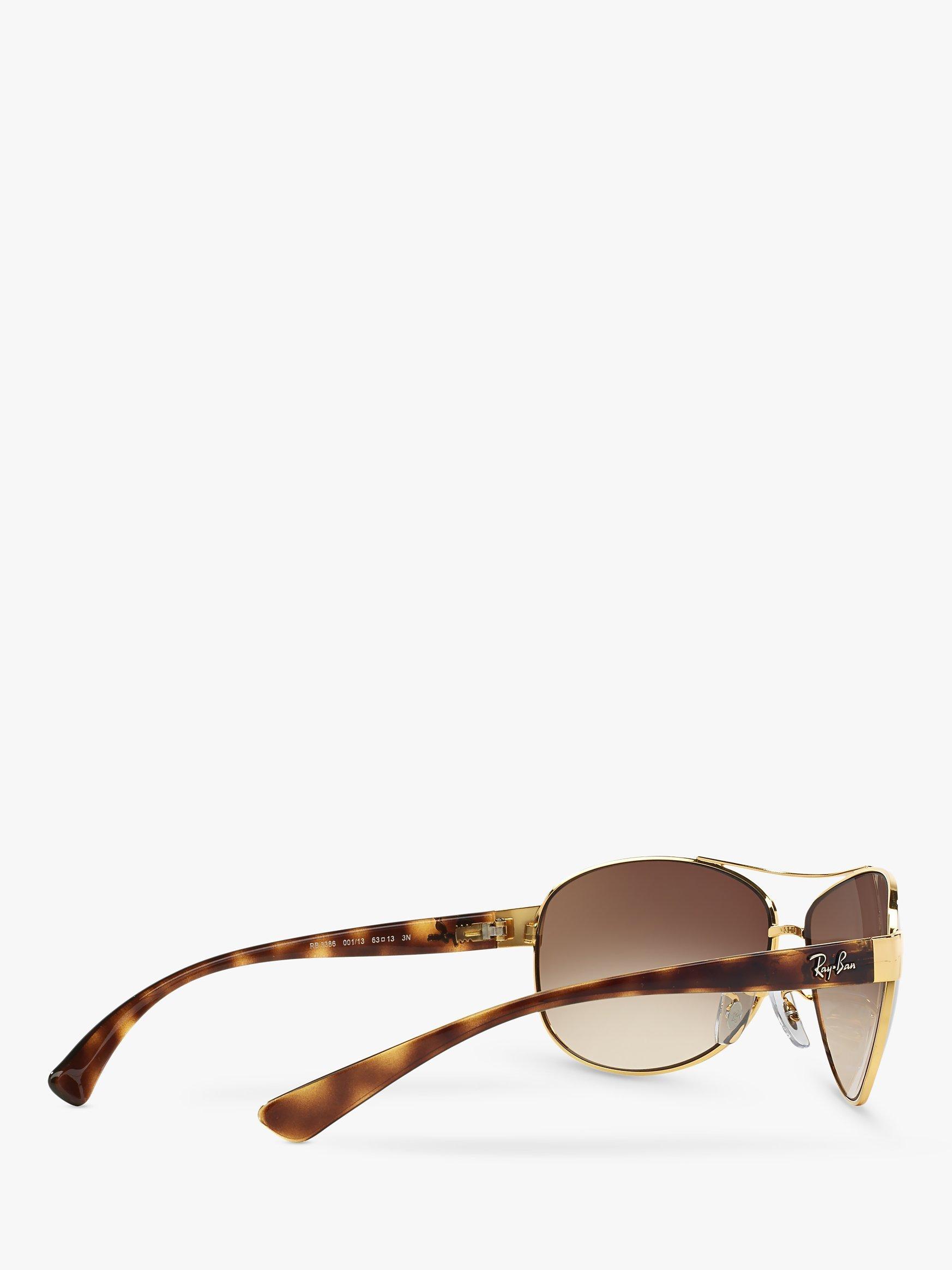 Product image 9 of 11, which shows Ray-Ban RB3386 Men's Aviator Sunglasses, Arista Gold/Brown Gradient