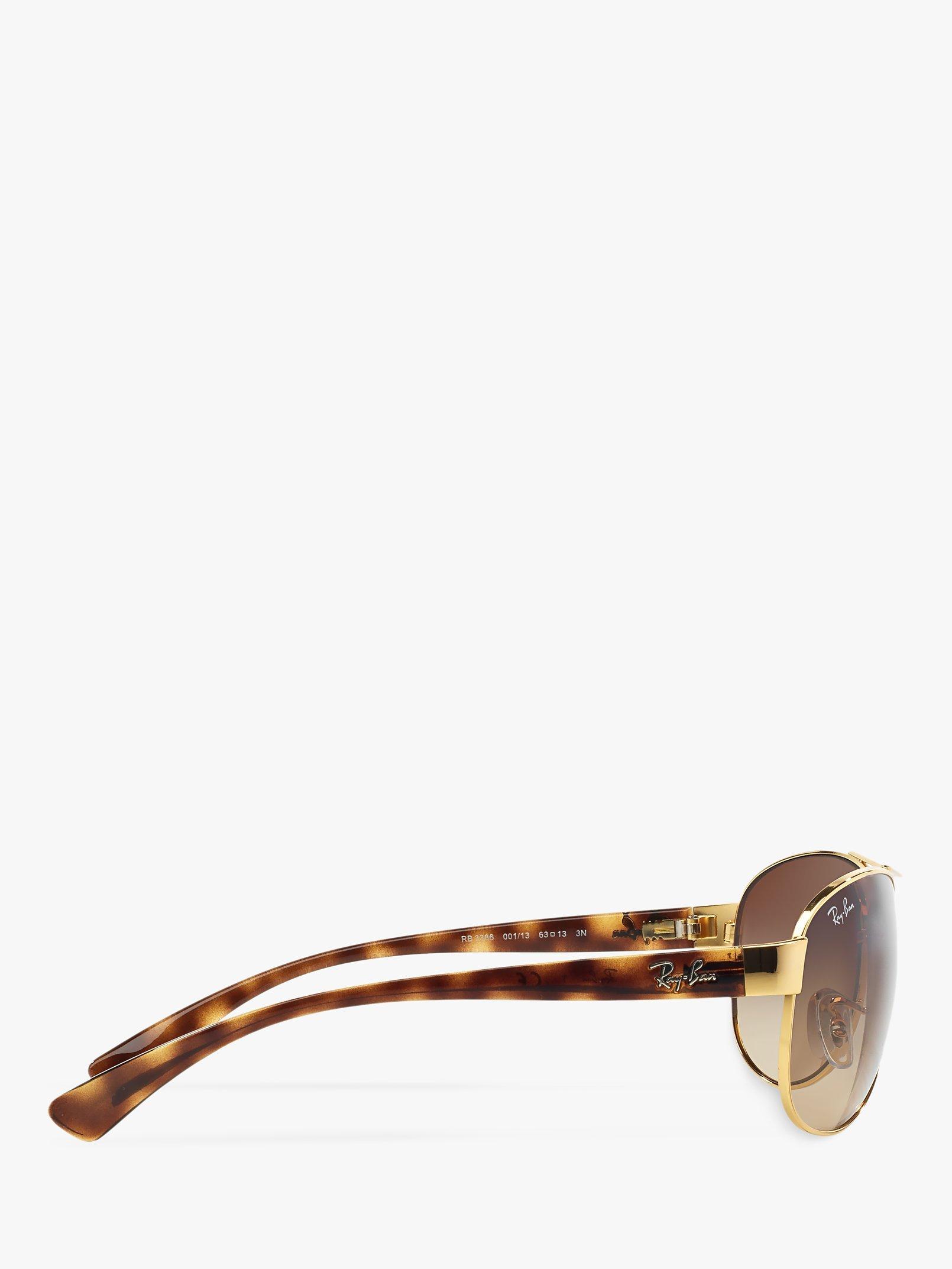 Product image 10 of 11, which shows Ray-Ban RB3386 Men's Aviator Sunglasses, Arista Gold/Brown Gradient