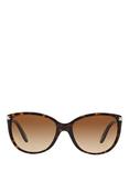 Polo Ralph Lauren RA5160 Women's Cat's Eye Sunglasses, Dark Tortoise/Brown Gradient