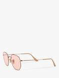 Ray-Ban RB3548N Hexgonal Sunglasses, Copper/Pink