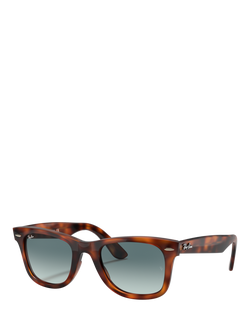 Ray-Ban RB4340 Unisex Wayfarer Sunglasses, Red Havana/Blue Gradient, Red Havana/Blue Gradient