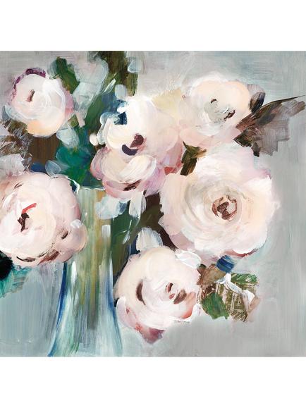 John Lewis Valeria Mravyan 'Bouquet I' Canvas Print, 60 x 60cm, Pale Pink, Pale Pink
