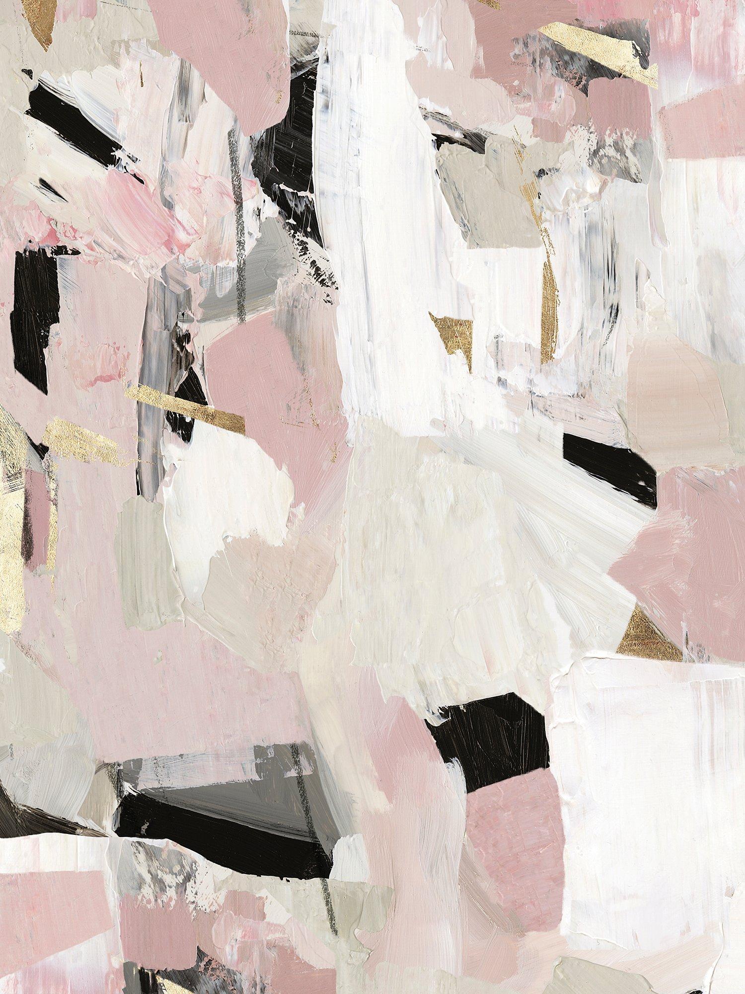 John Lewis - Black Rose Gold II Canvas Print, 80 x 60cm, Pink/Multi