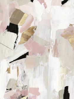 John Lewis - Black Rose Gold I Canvas Print, 80 x 60cm, Pink/Multi, Pink/Multi