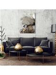 John Lewis - Ocean Splash I Canvas Print, 80 x 60cm, Grey/Gold